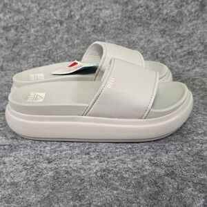 Reef Cushion Bondi Bay Fog Grey Platform Slide Sandals Womens 8